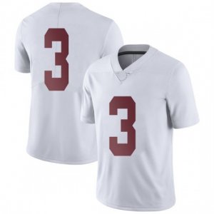 NCAA Men's Alabama Crimson Tide #3 Daniel Wright Stitched College Nike Authentic No Name White Football Jersey KN17S64PY